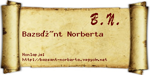 Bazsánt Norberta névjegykártya